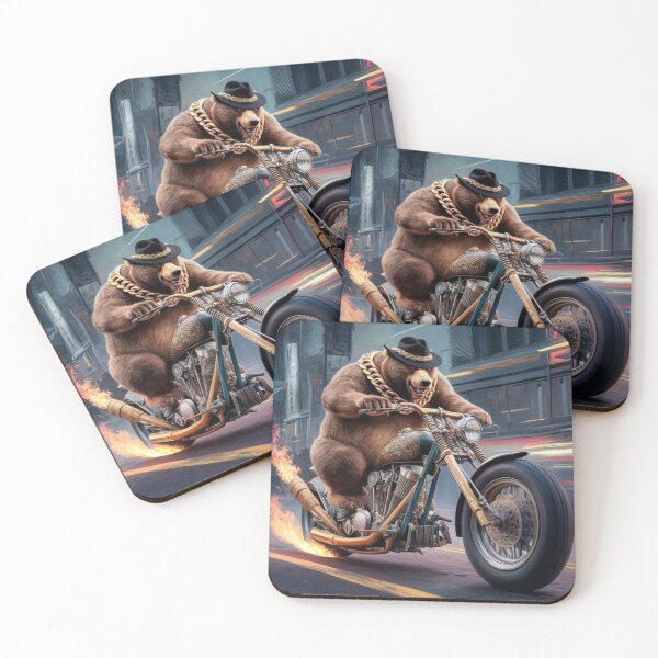Item preview, Bear riding a motorcycle designed and sold by Art-Design-EM.