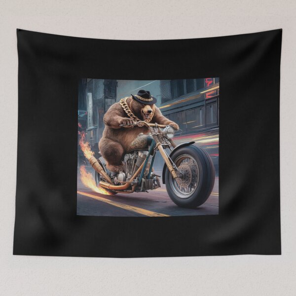 Item preview, Bear riding a motorcycle designed and sold by Art-Design-EM.