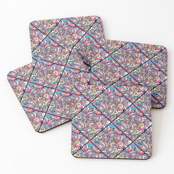Item preview, 80s Aerobics Rainbow Daisy Doodle Diamond Tile designed and sold by Triplicate Limited.