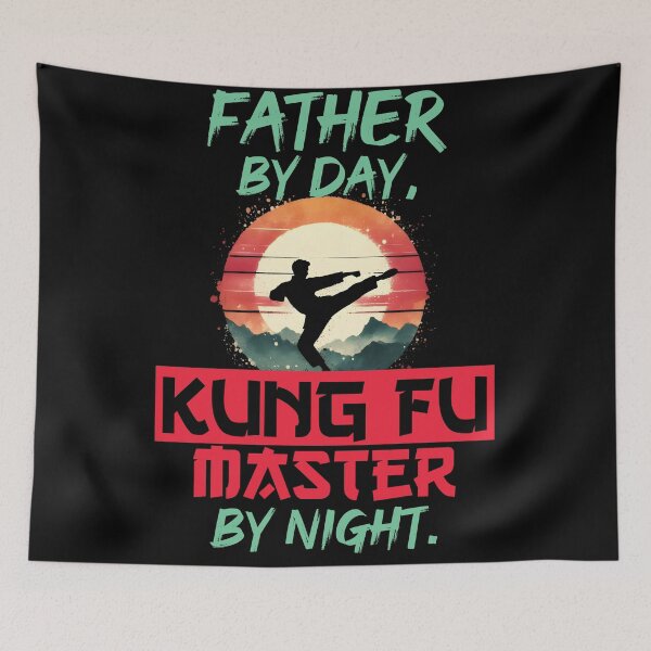 Item preview, Vintage Kung Fu Master & Father Dual Life | T-Shirt Design | designed and sold by TheInkyOwl-TIO.