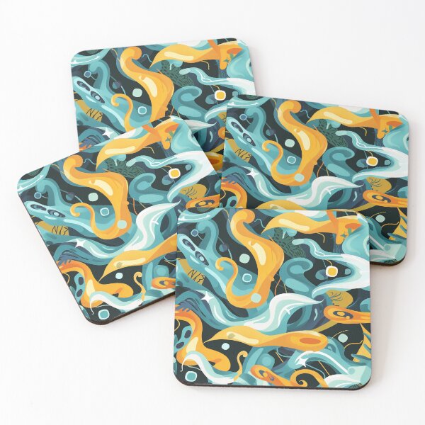 Item preview, Enchanted waters abstract goldfish designed and sold by melridger.