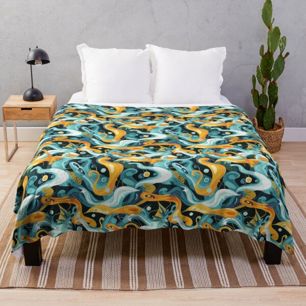 Item preview, Enchanted waters abstract goldfish designed and sold by melridger.