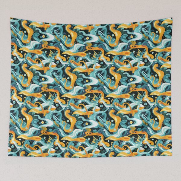 Item preview, Enchanted waters abstract goldfish designed and sold by melridger.