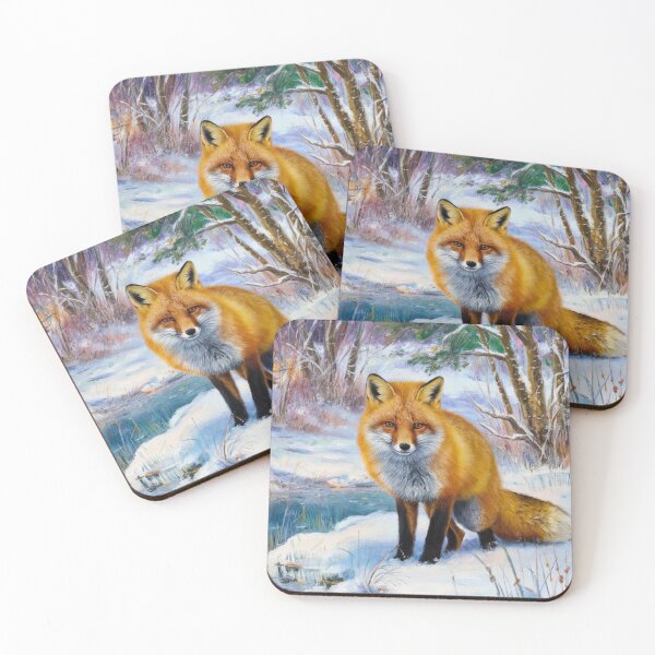 Artikelvorschau, Fuchs-Porträt. Wintersaison, Schneefuchs, Vintage-Fuchs, Fuchs-Malerei, Claude Monet-Stil entworfen und verkauft von FoxVibes.