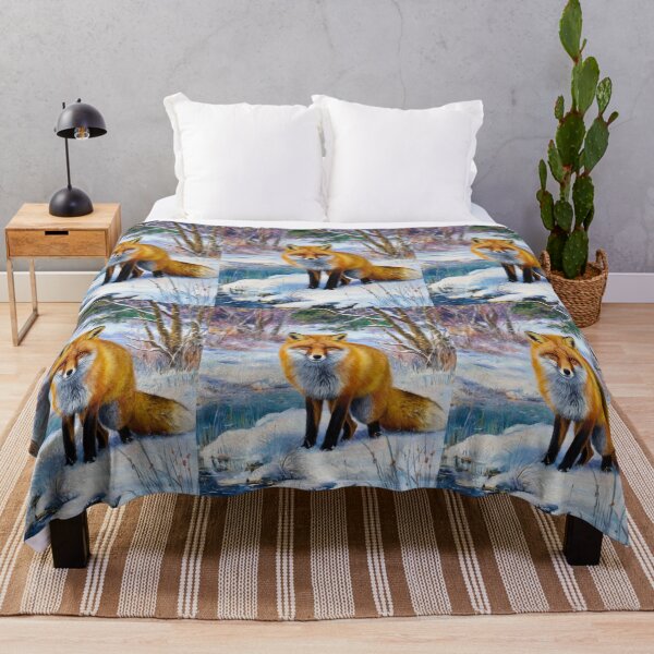 Artikelvorschau, Fuchs-Porträt. Wintersaison, Schneefuchs, Vintage-Fuchs, Fuchs-Malerei, Claude Monet-Stil entworfen und verkauft von FoxVibes.