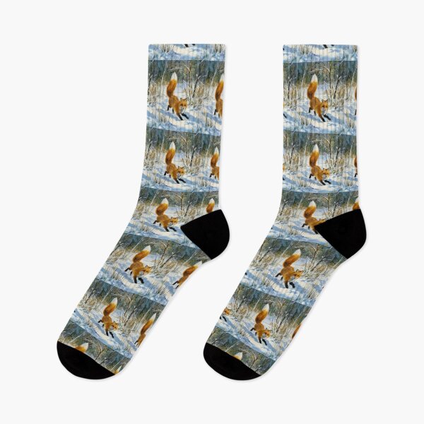 Item preview, Fox Portrait. Winter season, snowy fox, vintage fox, fox painting, Claude Monet style designed and sold by FoxVibes.