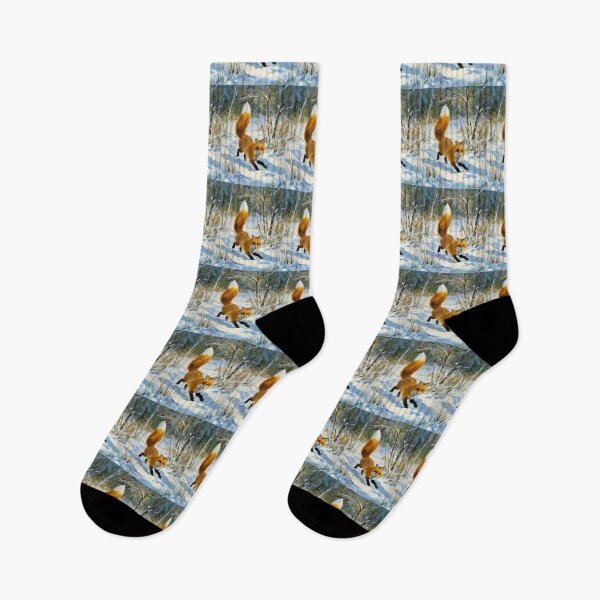 Item preview, Fox Portrait. Winter season, snowy fox, vintage fox, fox painting, Claude Monet style designed and sold by FoxVibes.
