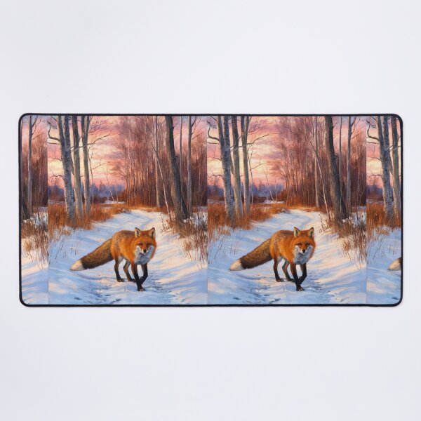 Item preview, Fox Portrait. Winter season, snowy fox, vintage fox, fox painting, Claude Monet style designed and sold by FoxVibes.