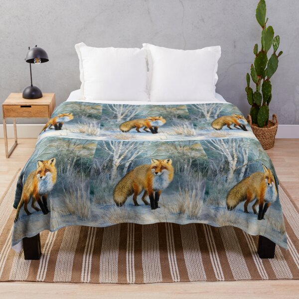 Item preview, Fox Portrait. Winter season, snowy fox, vintage fox, fox painting, Claude Monet style designed and sold by FoxVibes.