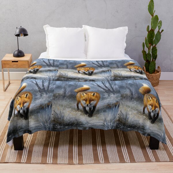 Item preview, Fox Portrait. Winter season, snowy fox, vintage fox, fox painting, Claude Monet style designed and sold by FoxVibes.