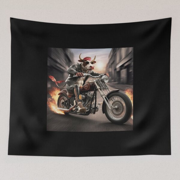 Item preview, Cow riding a motorcycle designed and sold by Art-Design-EM.