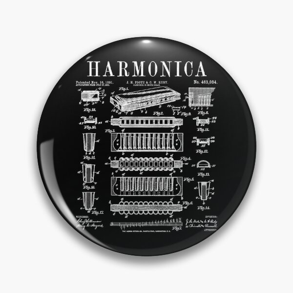 Item preview, Harmonica Player Mouth Organ Music Instrument Vintage Patent designed and sold by GrandeDuc.