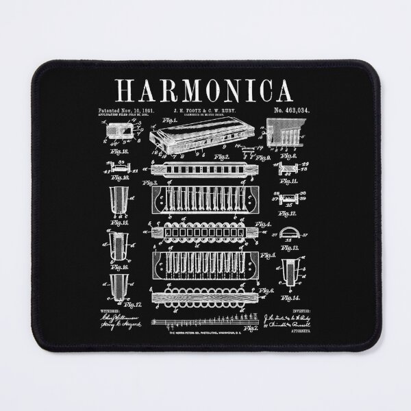 Item preview, Harmonica Player Mouth Organ Music Instrument Vintage Patent designed and sold by GrandeDuc.