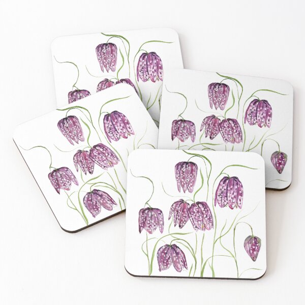 Item preview, magenta purple snake head fritillary watercolour designed and sold by ColorandColor.