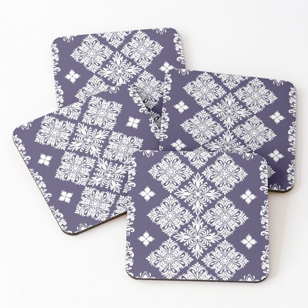 Item preview, Seamless pattern flowers white in a violet background  designed and sold by kasune-shop.