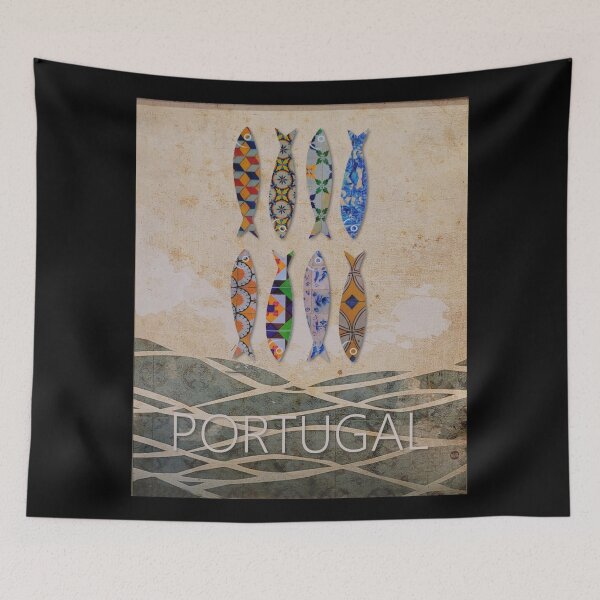 Item preview, Portugal Poster Fine Art Print With Sardines designed and sold by KALEIDOSCOPE UK.