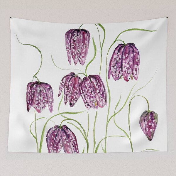 Item preview, magenta purple snake head fritillary watercolour designed and sold by ColorandColor.