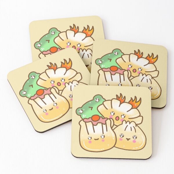 Item preview, Cute kawaii steamed dumplings designed and sold by Quacktails.