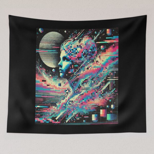 Item preview, Galactic Glitch: Digital Portrait designed and sold by likemoneyzz.