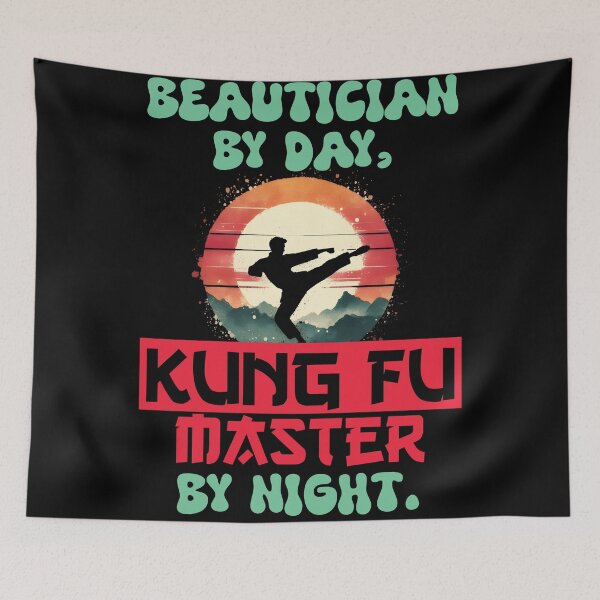 Item preview, Vintage Kung Fu Master & Beautician Dual Life | T-Shirt Design | designed and sold by TheInkyOwl-TIO.