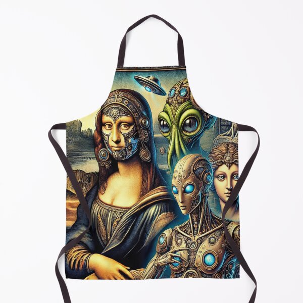 Item preview, Steampunk Mona Lisa and Alien Companions - Futuristic Classic Art designed and sold by GPTNHULMM.