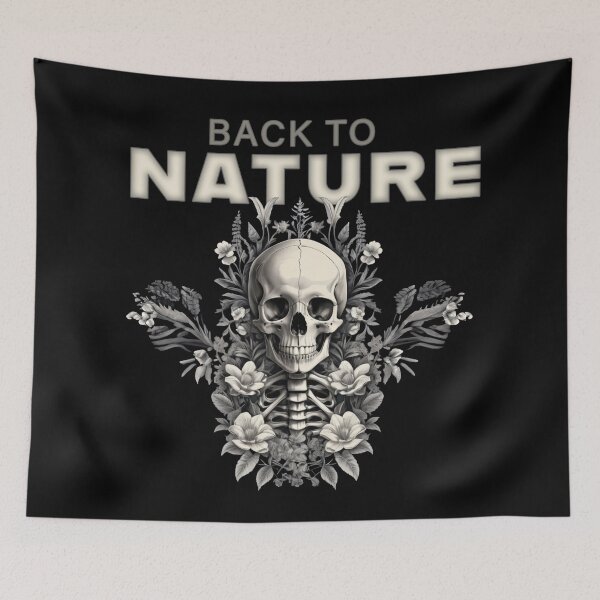 Item preview, Bones and Botany, NATURE quotes skull design floral, quotes about life designed and sold by La Loca.