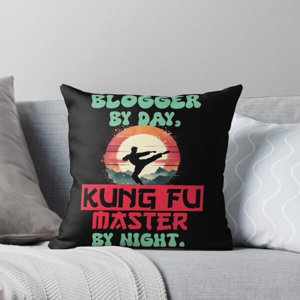 Item preview, Vintage Kung Fu Master & Blogger Dual Life | T-Shirt Design | designed and sold by TheInkyOwl-TIO.