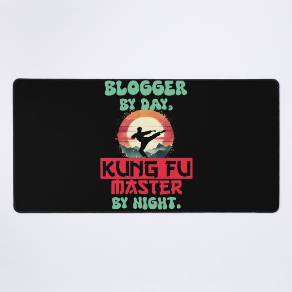 Item preview, Vintage Kung Fu Master & Blogger Dual Life | T-Shirt Design | designed and sold by TheInkyOwl-TIO.
