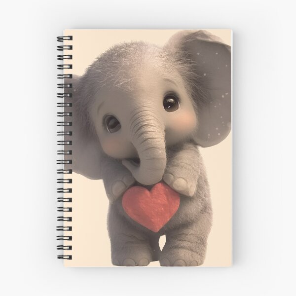 Item preview, Cute baby elephant with red heart designed and sold by MyMagicPixel.
