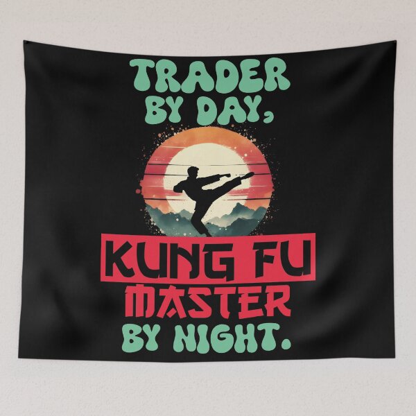 Item preview, Vintage Kung Fu Master & Trader Dual Life | T-Shirt Design | designed and sold by TheInkyOwl-TIO.