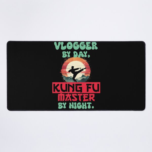 Item preview, Vintage Kung Fu Master & Vlogger Dual Life | T-Shirt Design | designed and sold by TheInkyOwl-TIO.