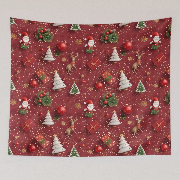 Item preview, 3D Santa Claus and christmas tree designed and sold by CoralFoxStudio.