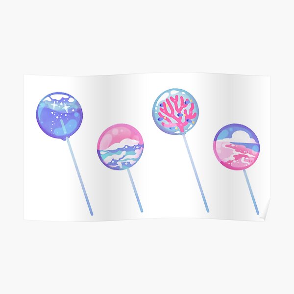 Ocean Blue Lollipop Poster