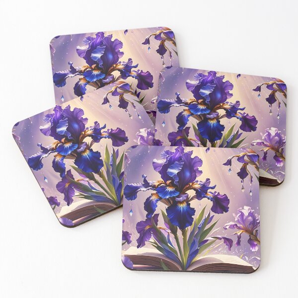 Item preview, Iris floral book designed and sold by EmeraldeaArt.