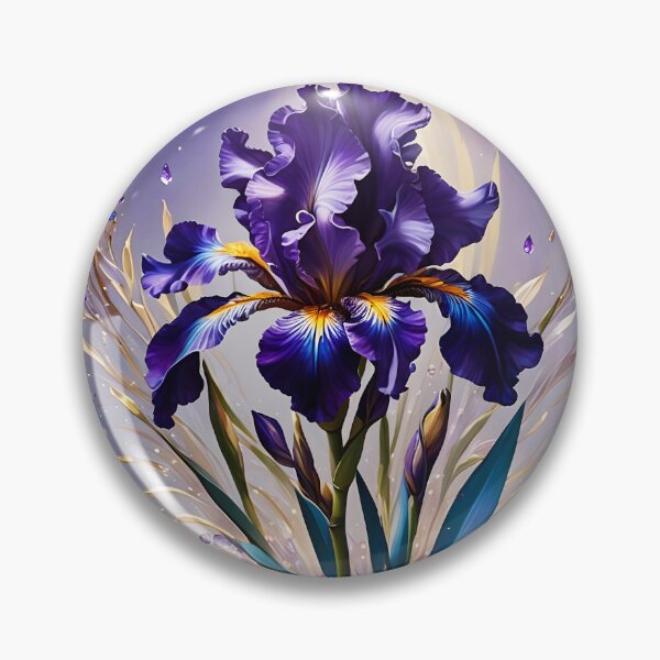 Item preview, Iris bursting from a book with crystal and golden decorations designed and sold by EmeraldeaArt.