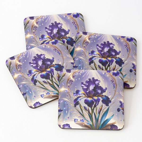 Item preview, Iris bursting from a book with crystal and golden decorations designed and sold by EmeraldeaArt.