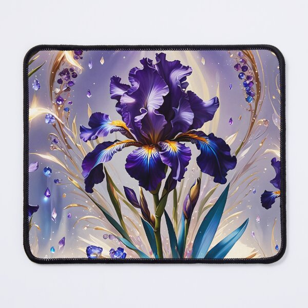 Item preview, Iris bursting from a book with crystal and golden decorations designed and sold by EmeraldeaArt.