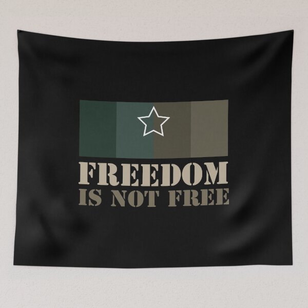 Item preview, Freedom Not Free Military Camo Green Star Flag designed and sold by Bronby.