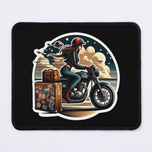Item preview, Wanderlust Biker Girl : Automotive Merchandise -  designed and sold by InfmsCorp.