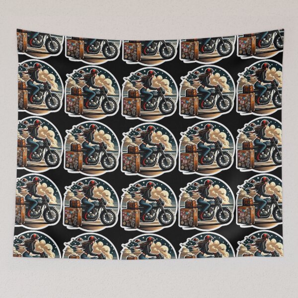 Item preview, Wanderlust Biker Girl : Automotive Merchandise -  designed and sold by InfmsCorp.