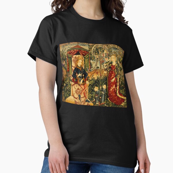 Aperçu de l'œuvre Les deux énigmes de la reine de Saba, tapisserie médiévale créée et vendue par BulganLumini.