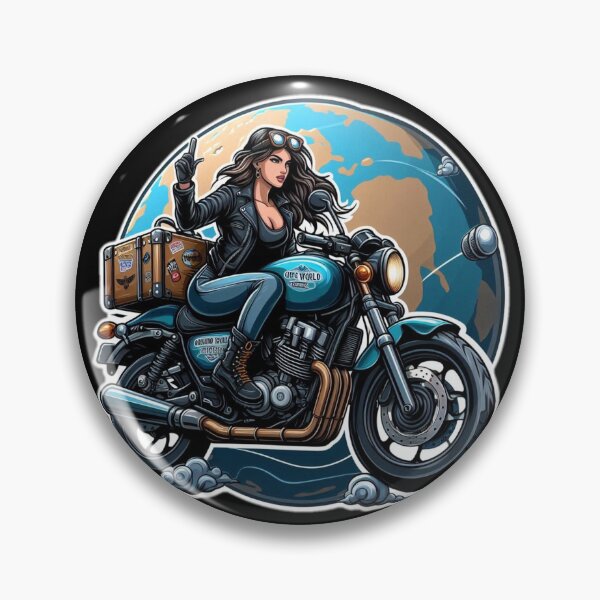 Item preview, Traveler Biker Girl : Automotive Merchandise -  designed and sold by InfmsCorp.
