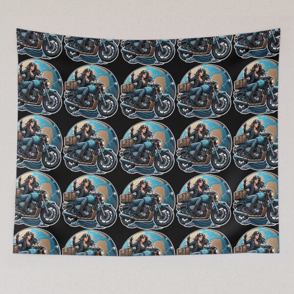 Item preview, Traveler Biker Girl : Automotive Merchandise -  designed and sold by InfmsCorp.