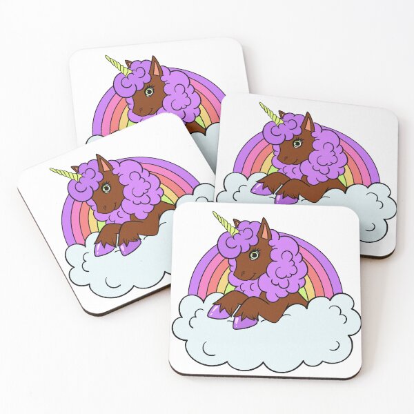Item preview, Purple Afro Unicorn with Rainbow | T-Shirt for Girls designed and sold by Shakira Rivers.