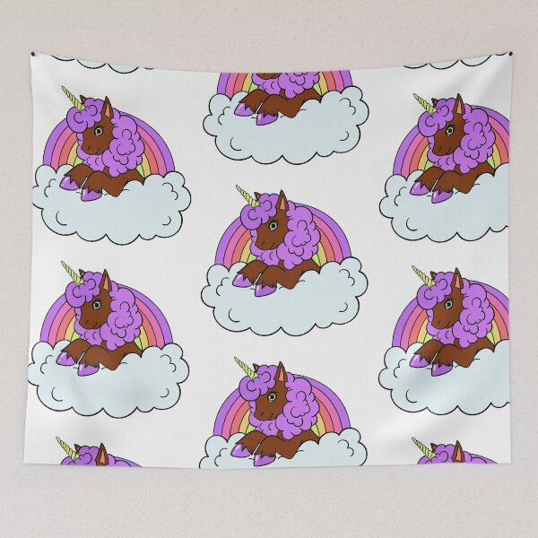 Item preview, Purple Afro Unicorn with Rainbow | T-Shirt for Girls designed and sold by Shakira Rivers.