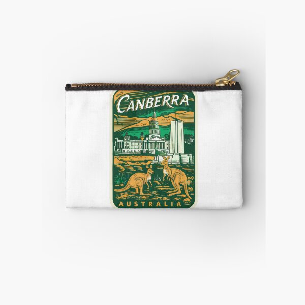 Item preview, Vintage Canberra travel poster - Retro Australia poster with kangaroos designed and sold by pod24.