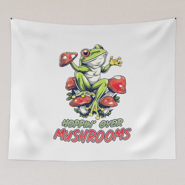 Item preview, Frog Hoppin Over Mushroom designed and sold by Tee-Destination.