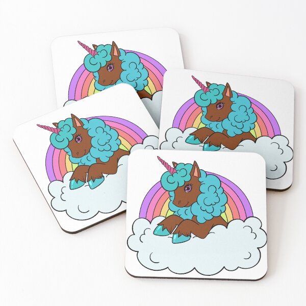 Item preview, Afro Blue Unicorn with Rainbow | T-Shirt for Girls designed and sold by Shakira Rivers.