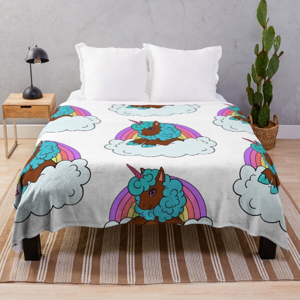 Item preview, Afro Blue Unicorn with Rainbow | T-Shirt for Girls designed and sold by Shakira Rivers.