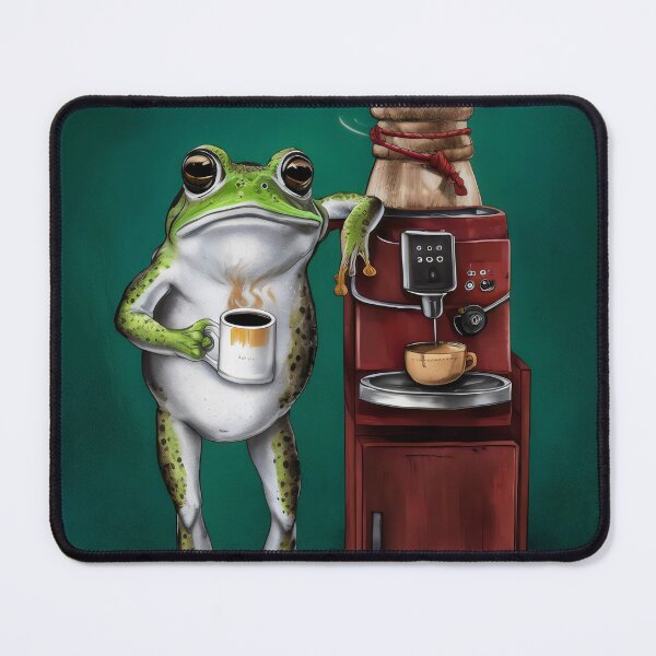 Item preview, Frog on coffee. designed and sold by MyHappyArtShop.